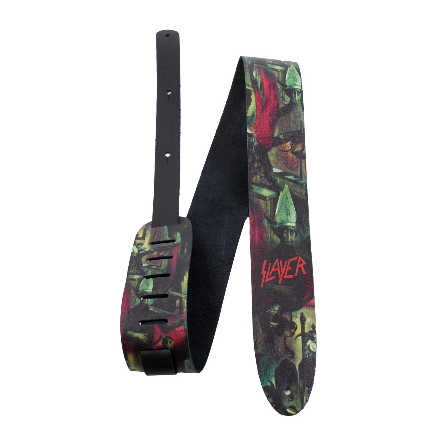 SLAYER REIGN IN BLOOD PRINTED LEATHER GUITAR STRAP