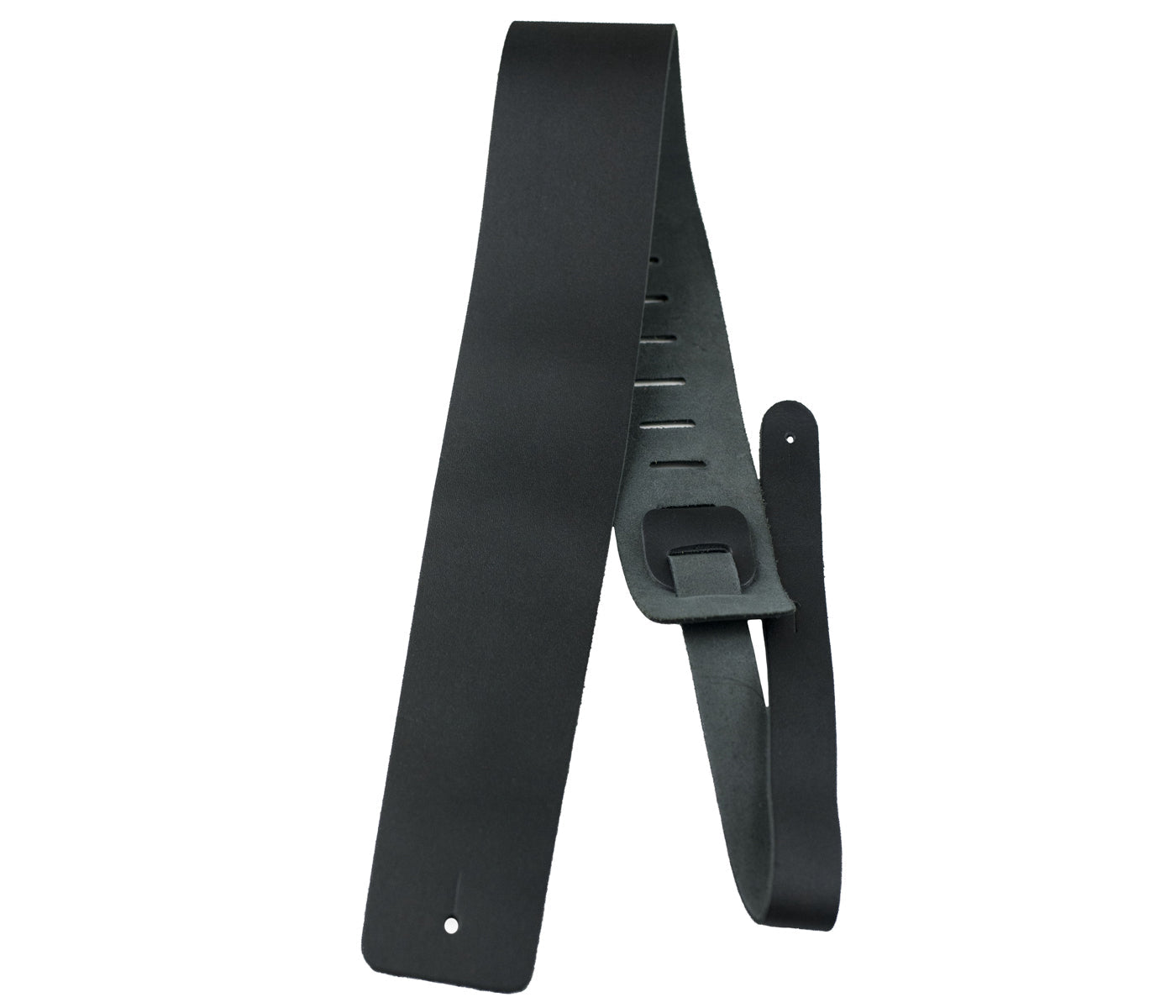 Black Basic Leather Guitar Strap