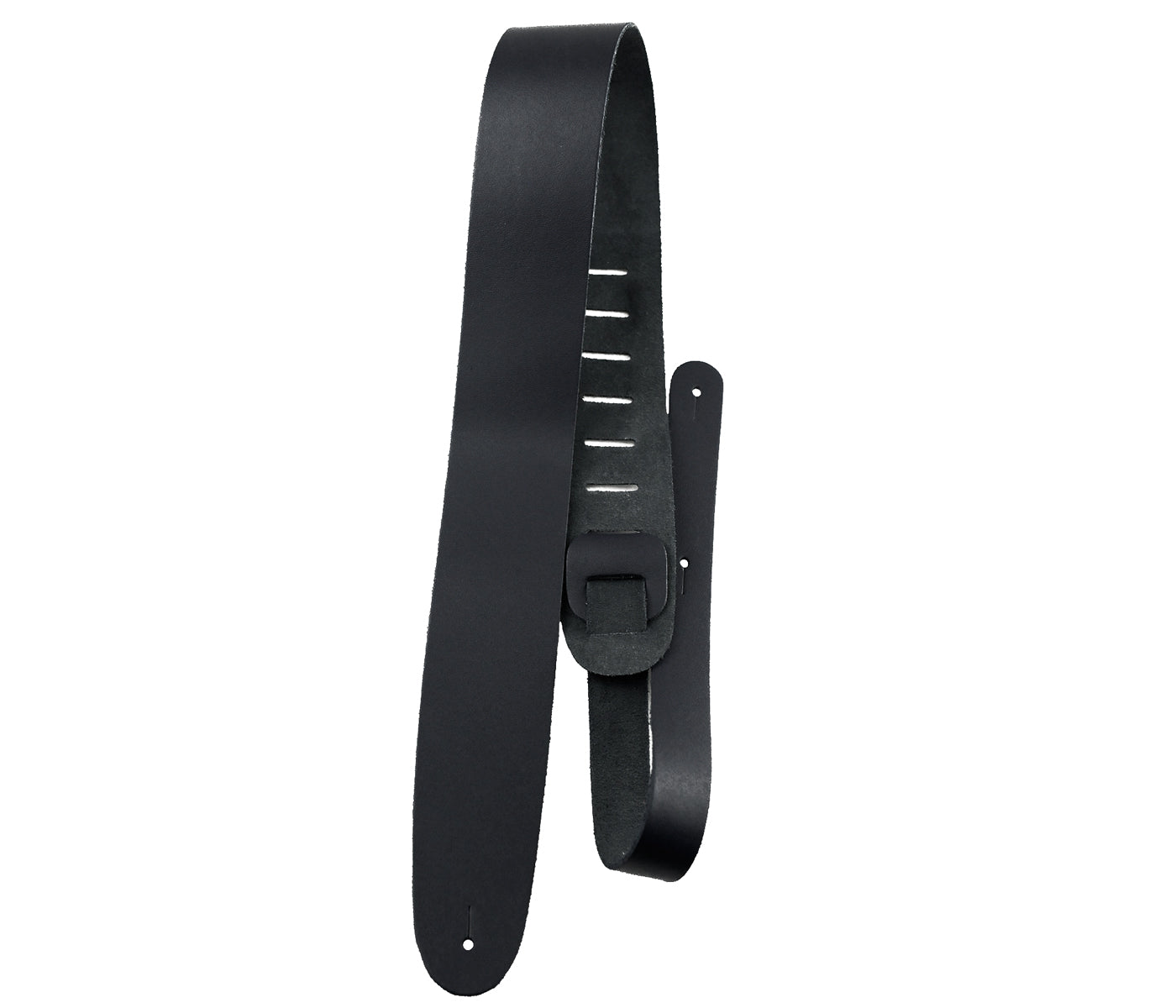 Black Basic Leather Guitar Strap