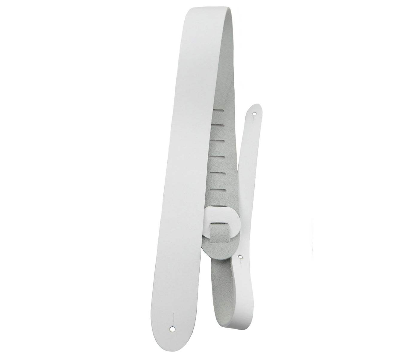 White Basic Leather Guitar Strap