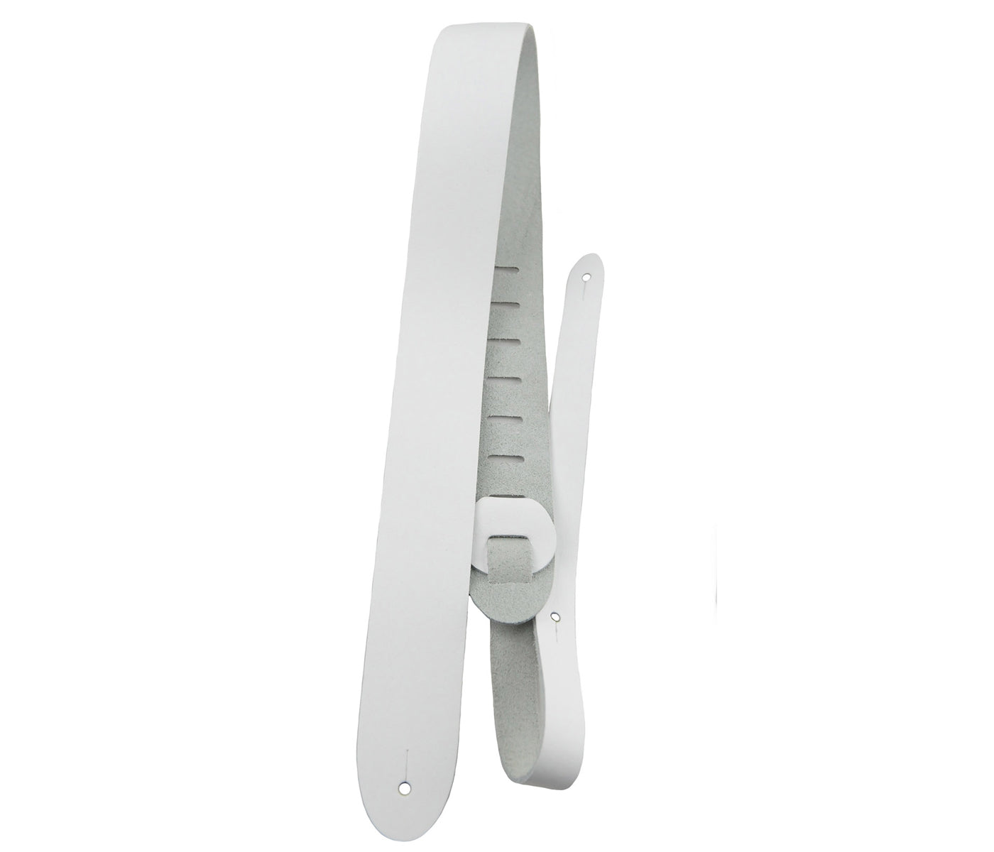 White Basic Leather Guitar Strap