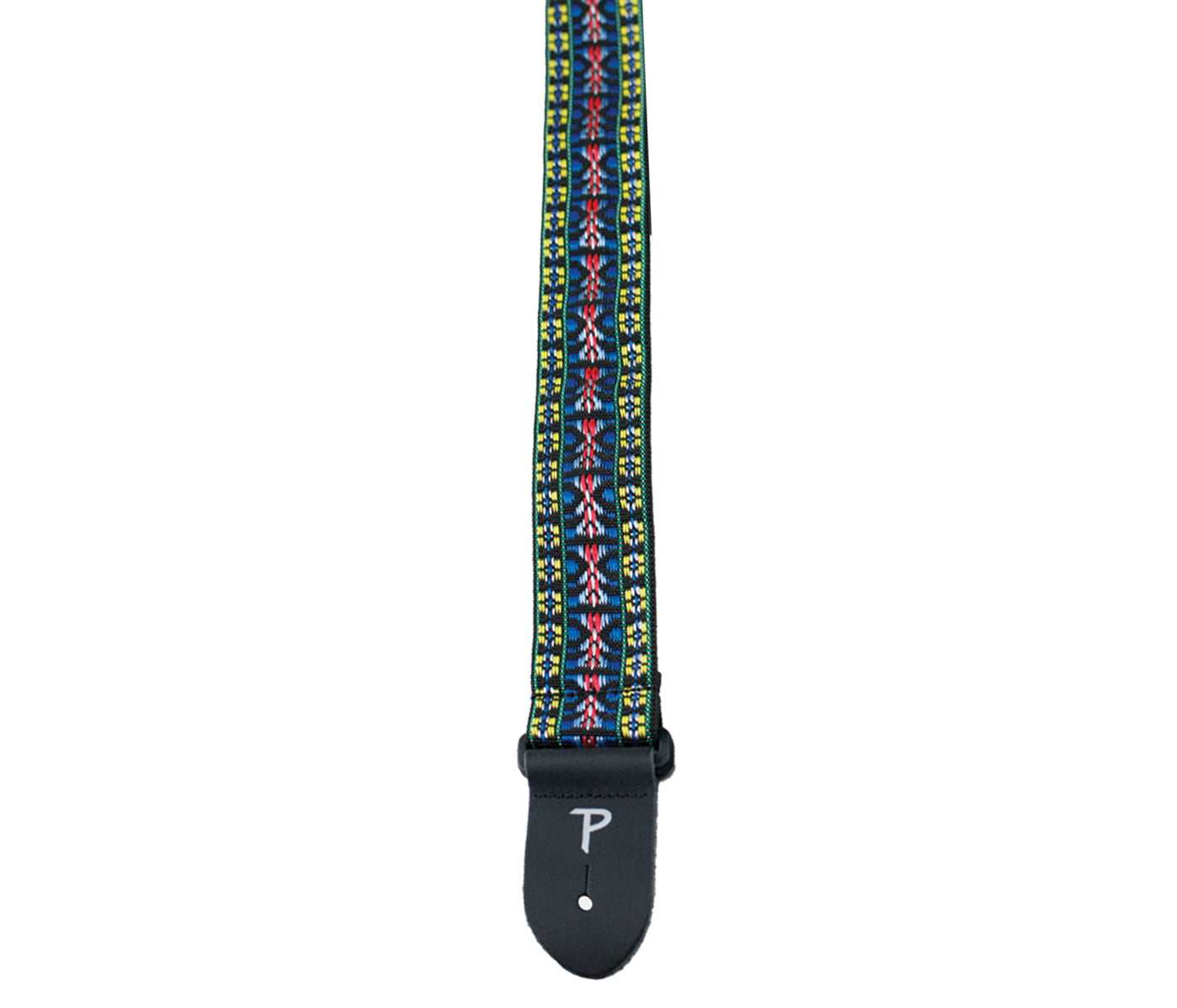 Blue / Yellow / Red Retro Hootenanny Poly Guitar Strap
