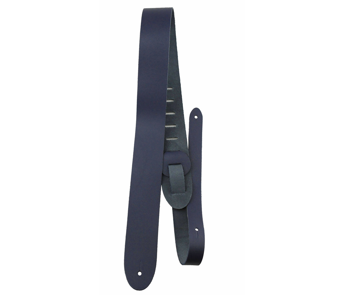 Blue Basic Leather Guitar Strap