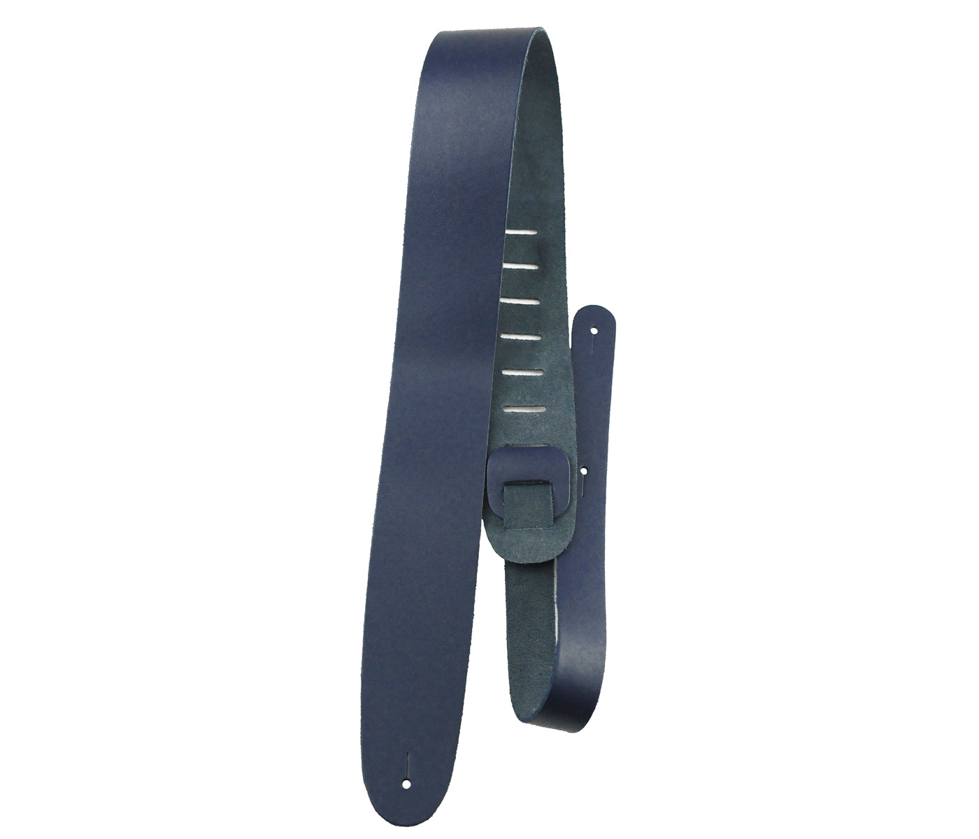 Blue Basic Leather Guitar Strap