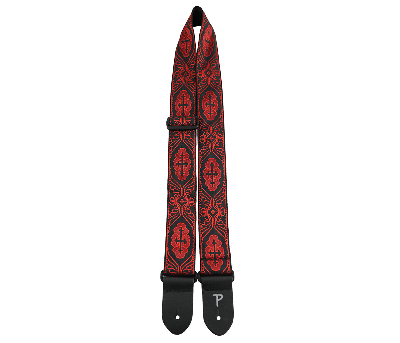 Red Crosses Jacquard with Leather Ends