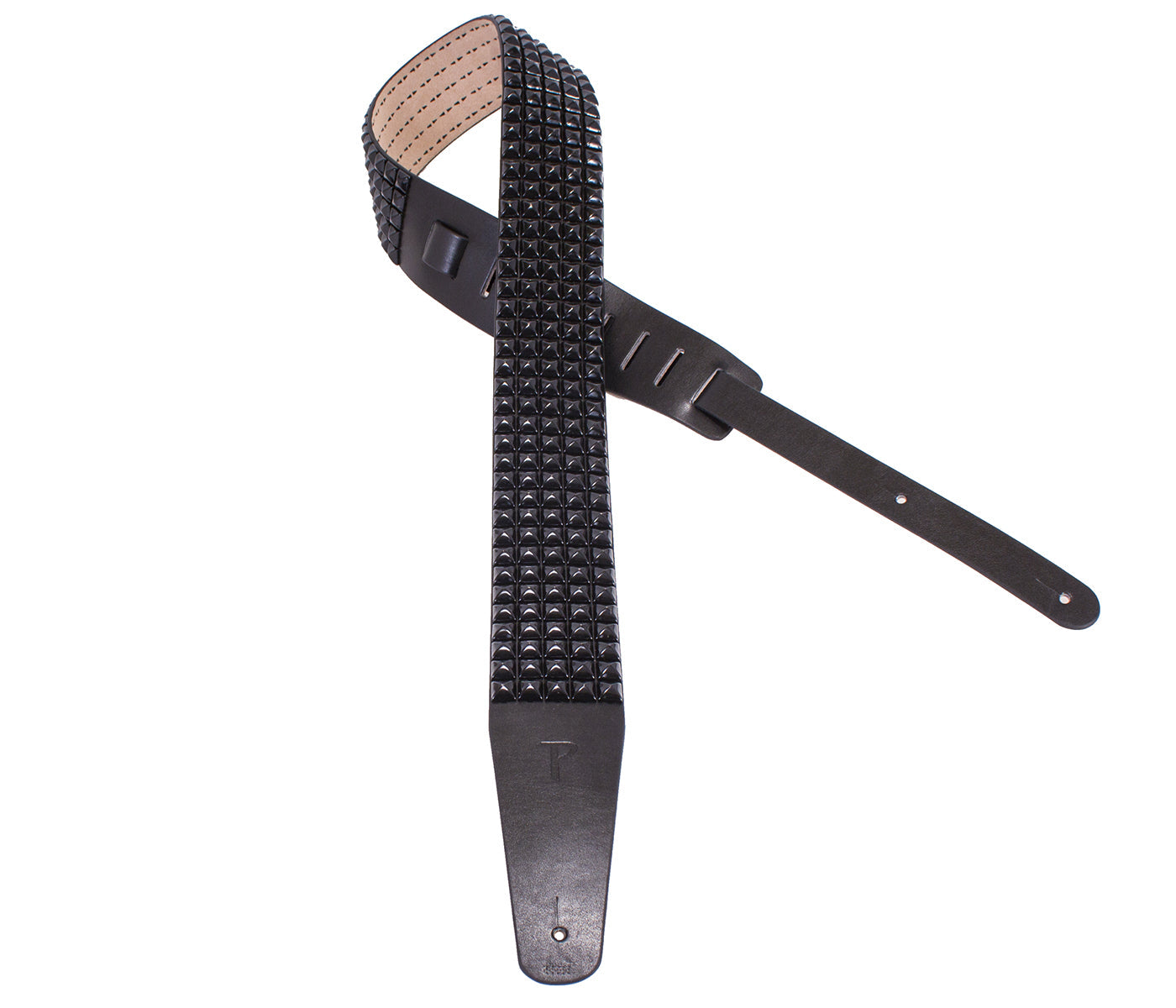 Black Studded Leather Guitar Strap