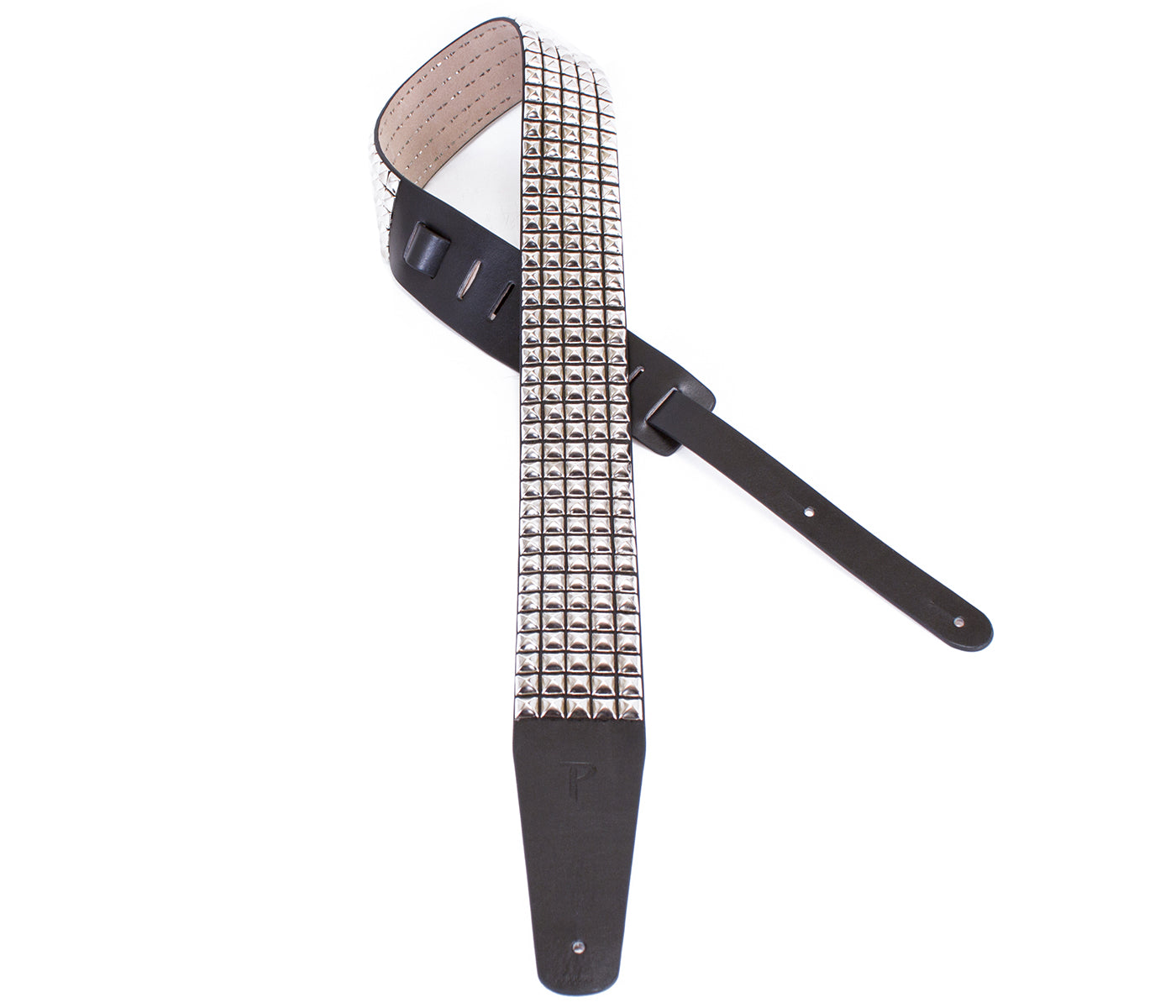 Silver Studded Leather Guitar Strap