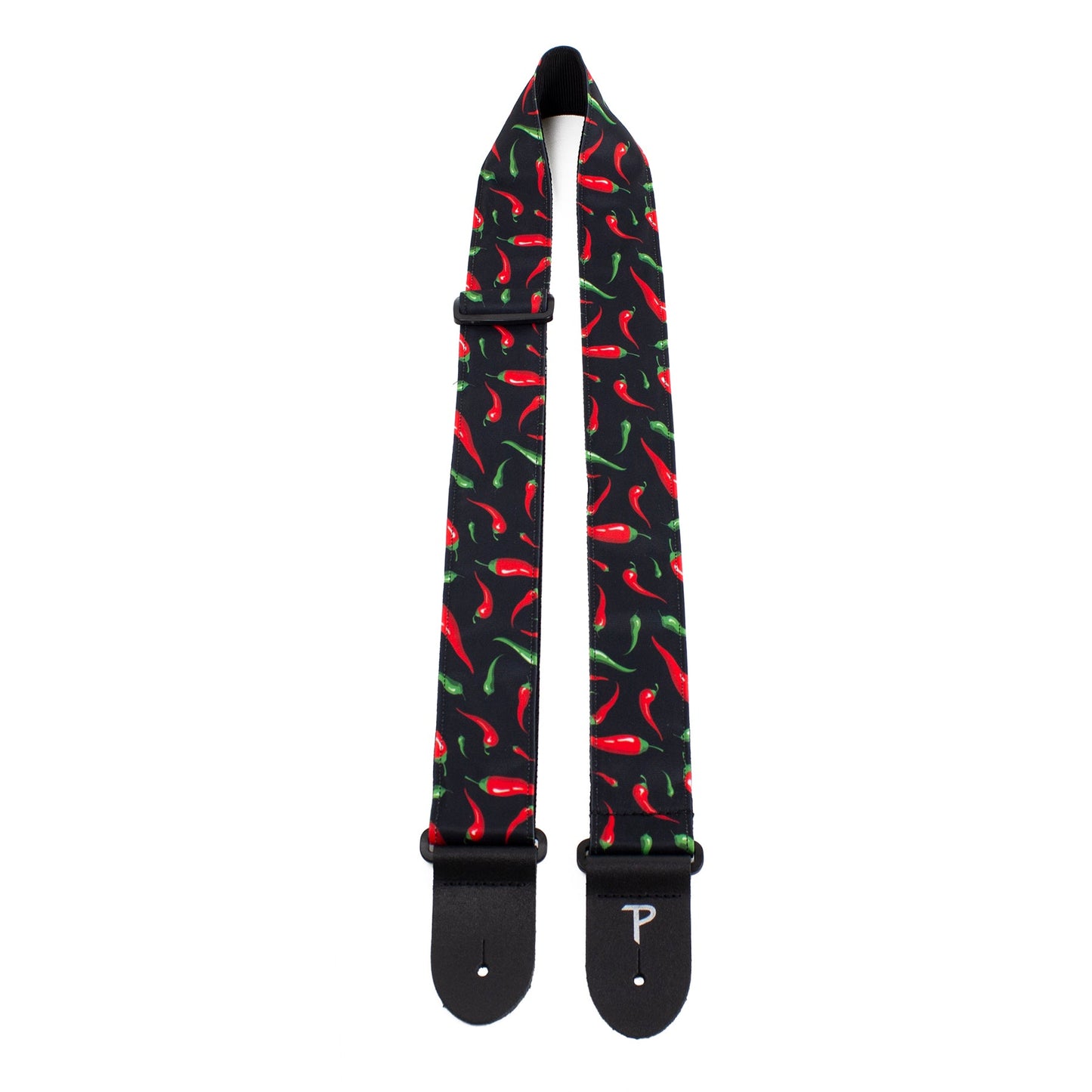 RED PEPPERS PRINTED FABRIC GUITAR STRAP