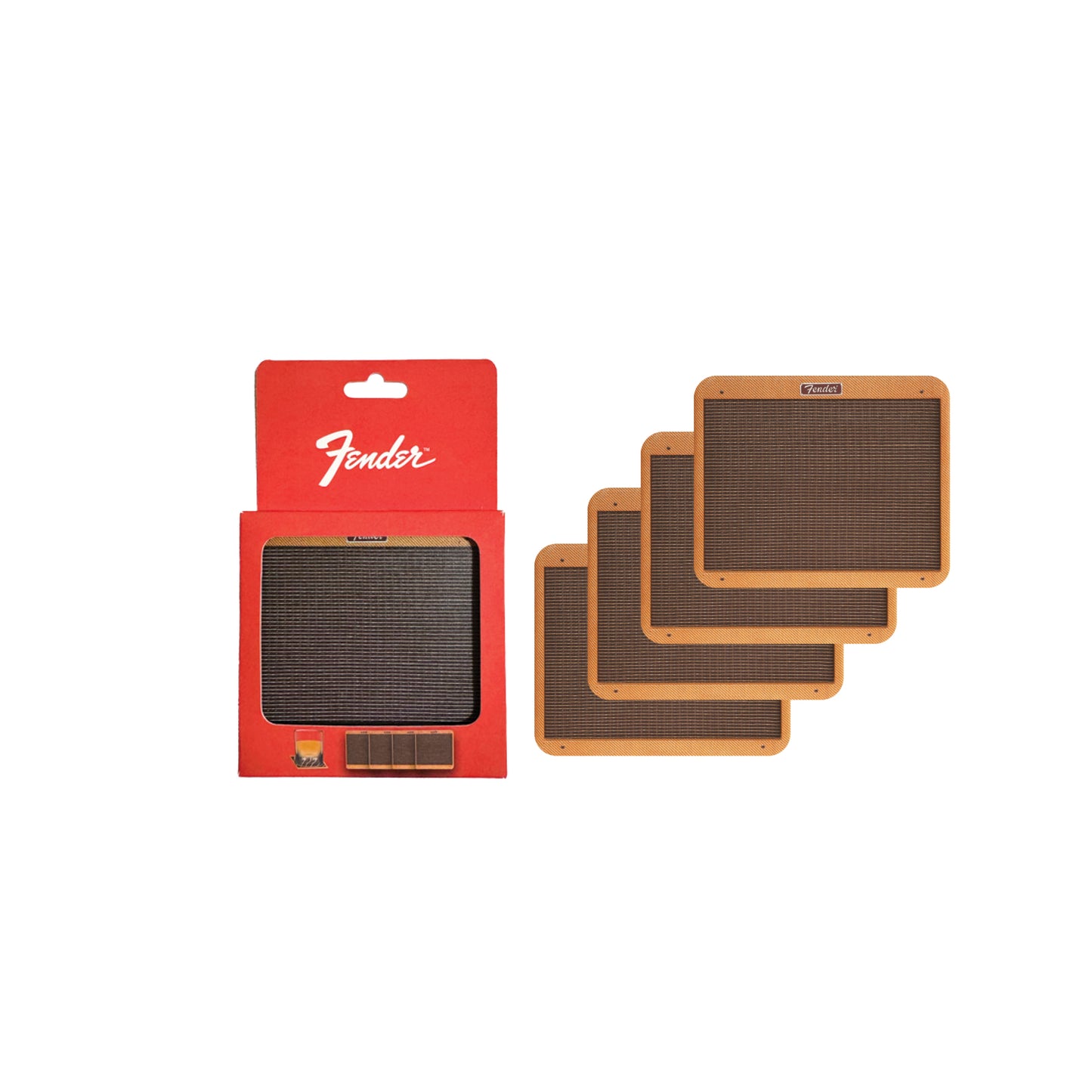FENDER AMP LEATHER COASTERS