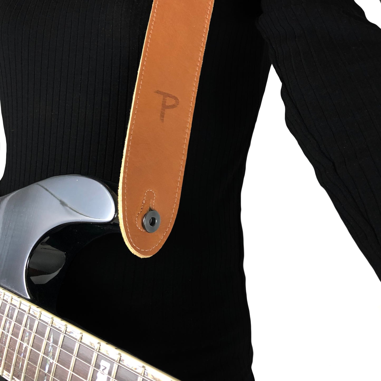 Camel Deluxe Soft Italian Garment Leather Guitar Strap