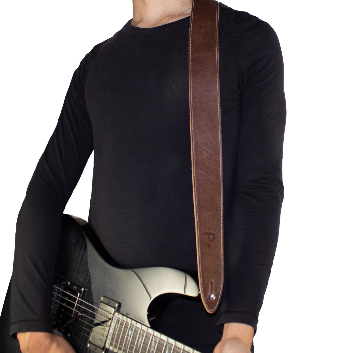 Truffle Colour Deluxe Soft Italian Garment Leather Guitar Strap