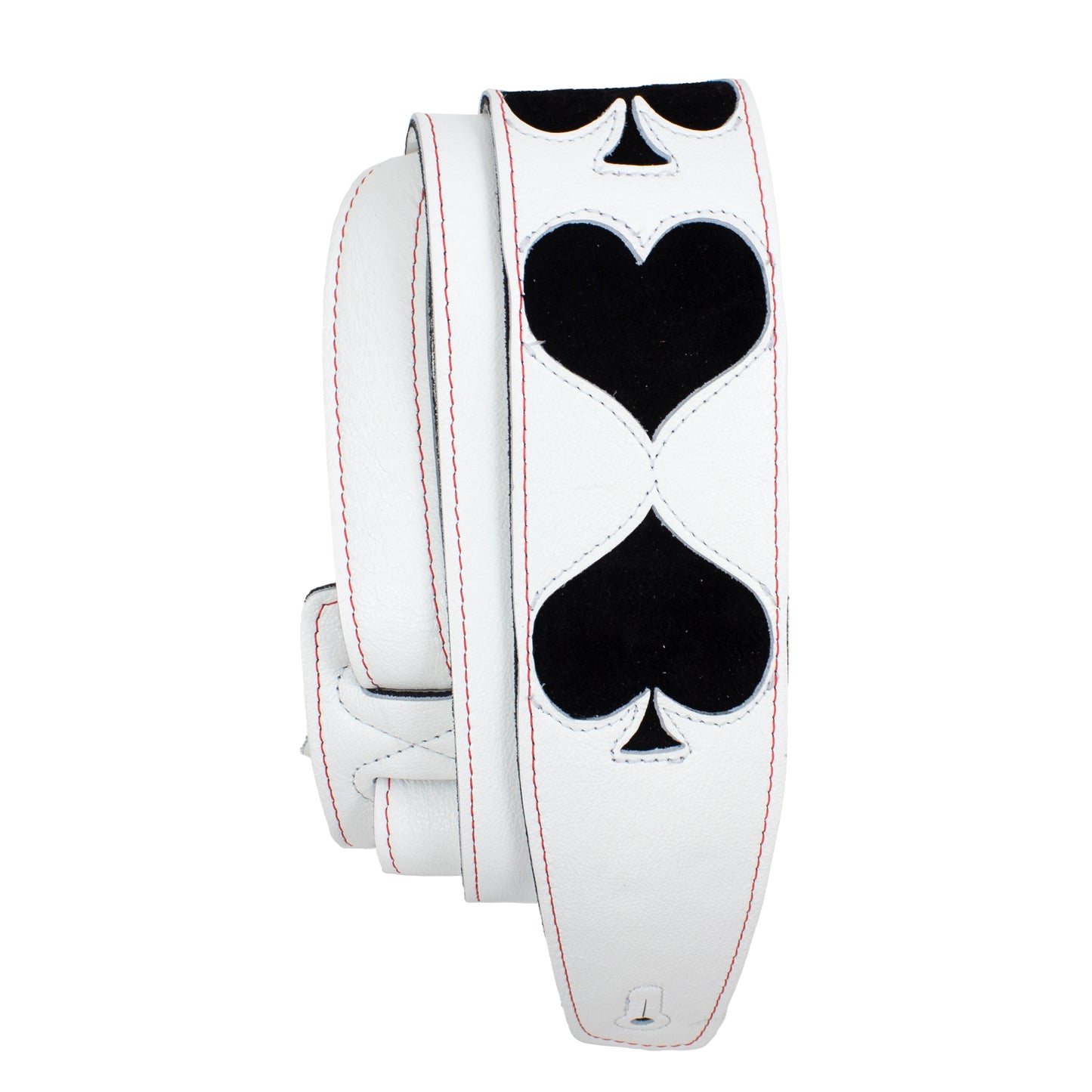 LEATHER AND SUEDE POKER SHAPE INLAYS Guitar Strap