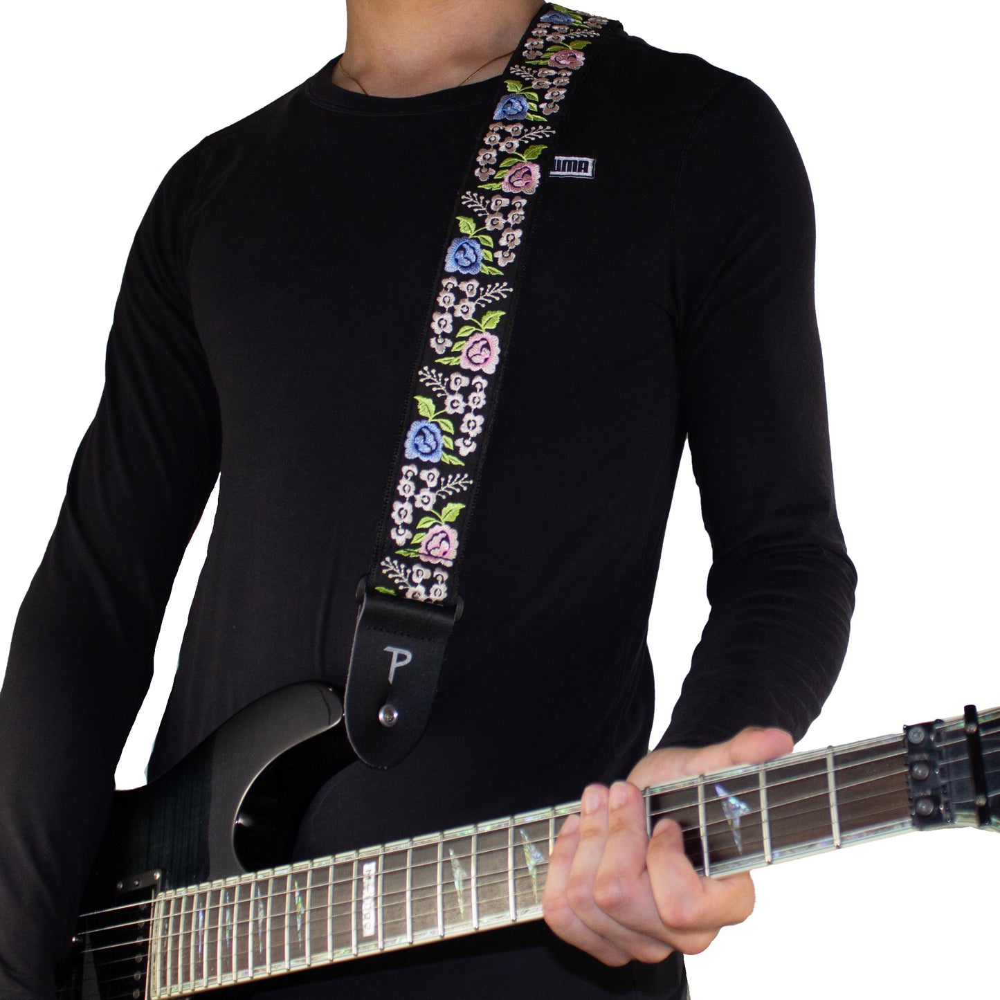 VINTAGE FLORAL JACQUARD GUITAR STRAP