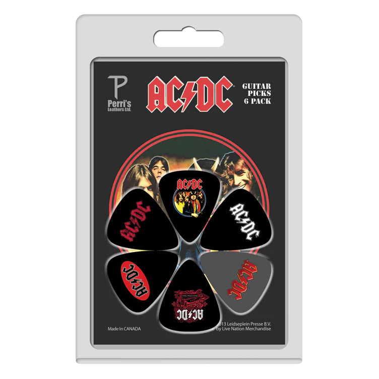 AC/DC 6 PACK OFFICIAL LICENSING GUITAR PICKS