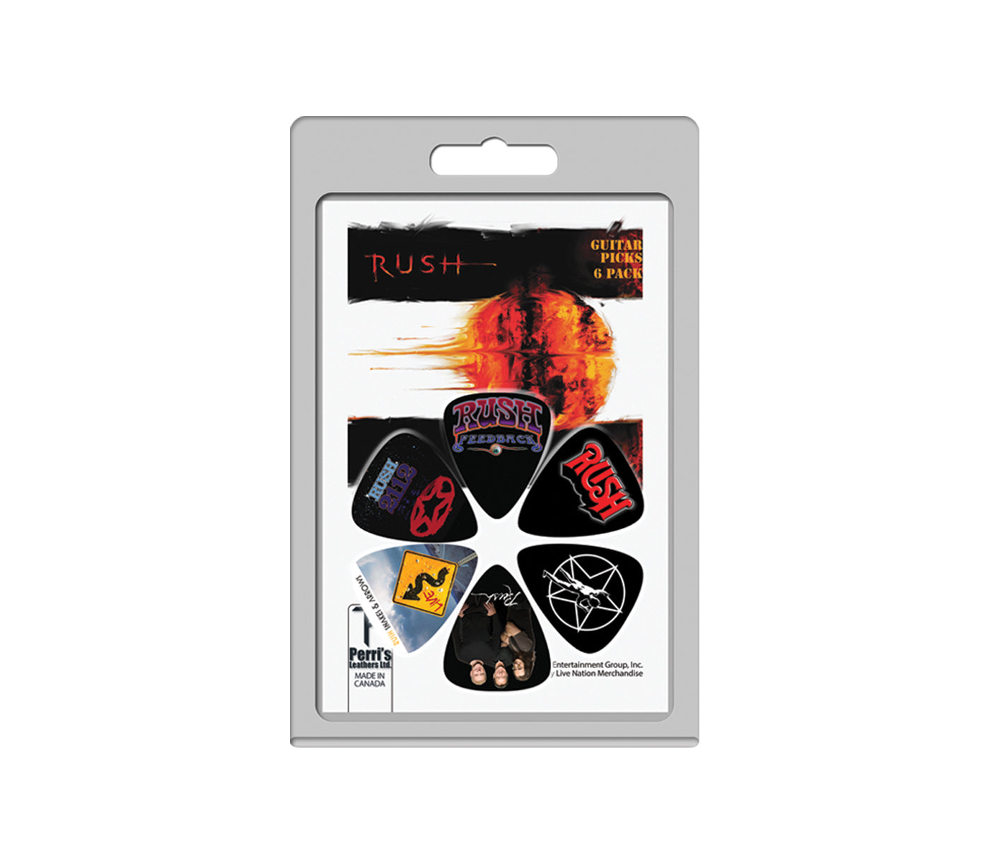 6 Pack Rush Official Licensing Variety Pack Guitar Picks