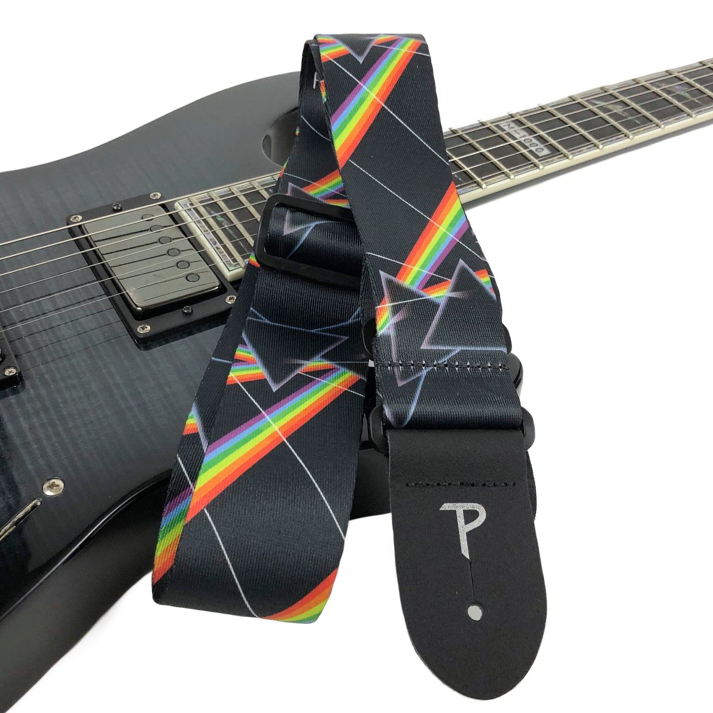 PINK FLOYD DARK SIDE OF THE MOON ALLOVER POLYESTER GUITAR STRAP