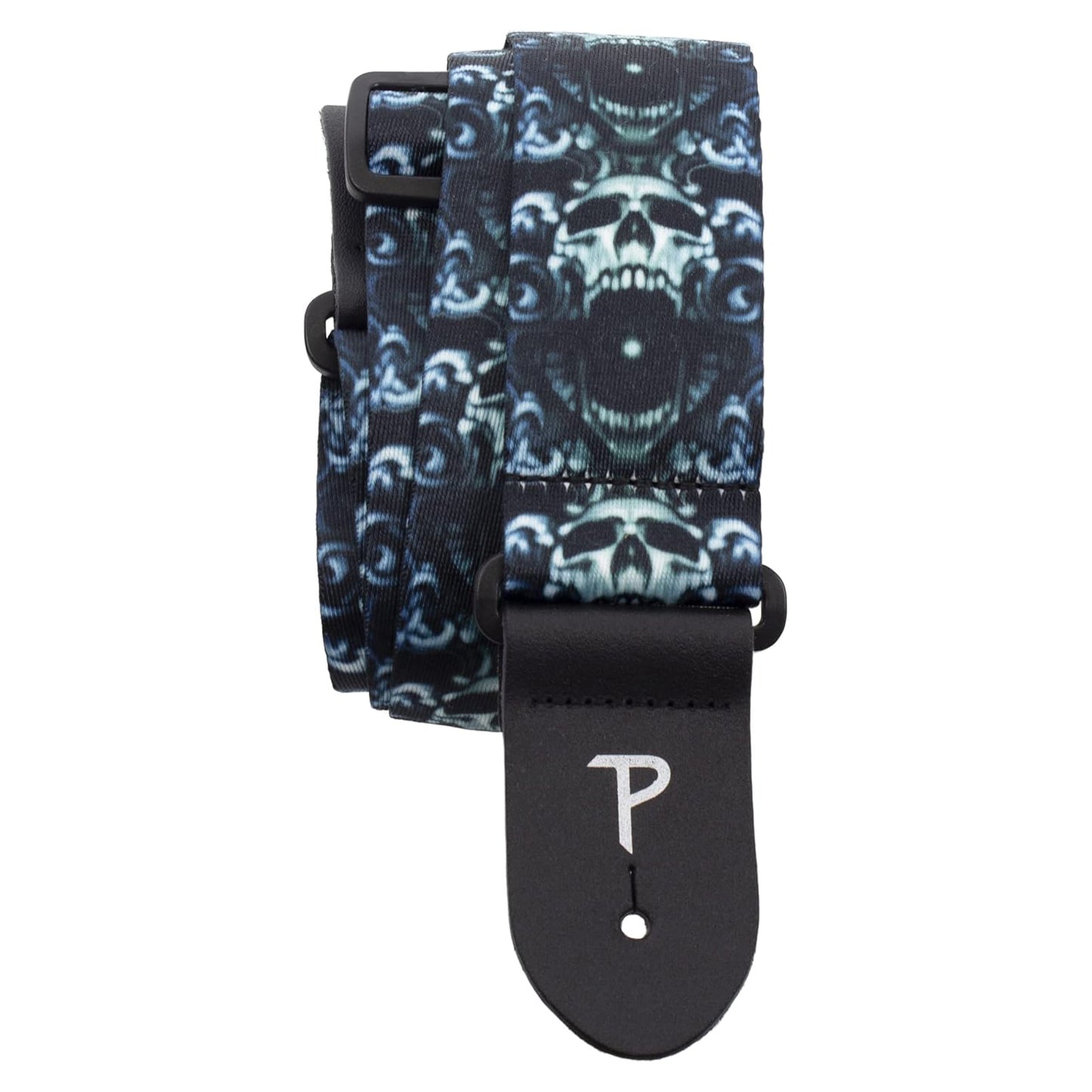 DAVID BOLLT SCREAMING SKULLS POLYESTER GUITAR STRAP