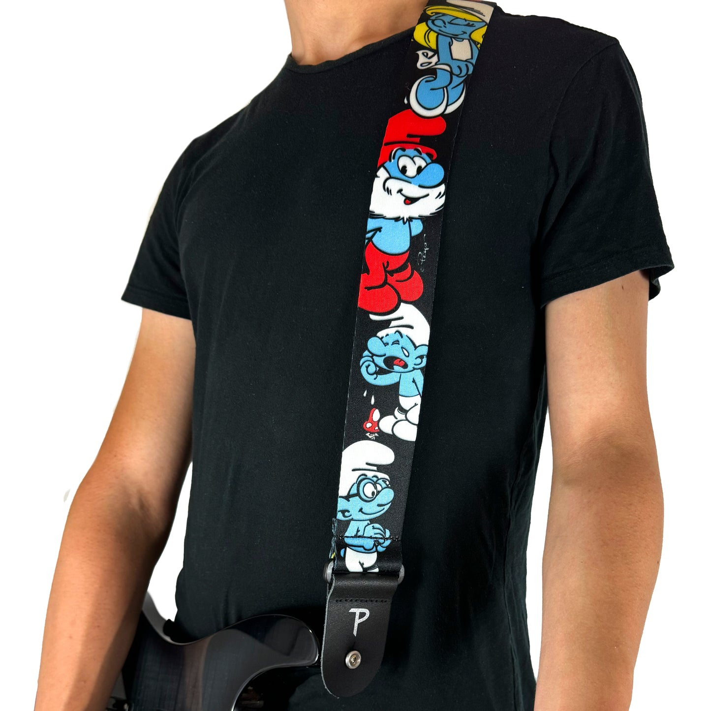 THE SMURFS POLYESTER GUITAR STRAP