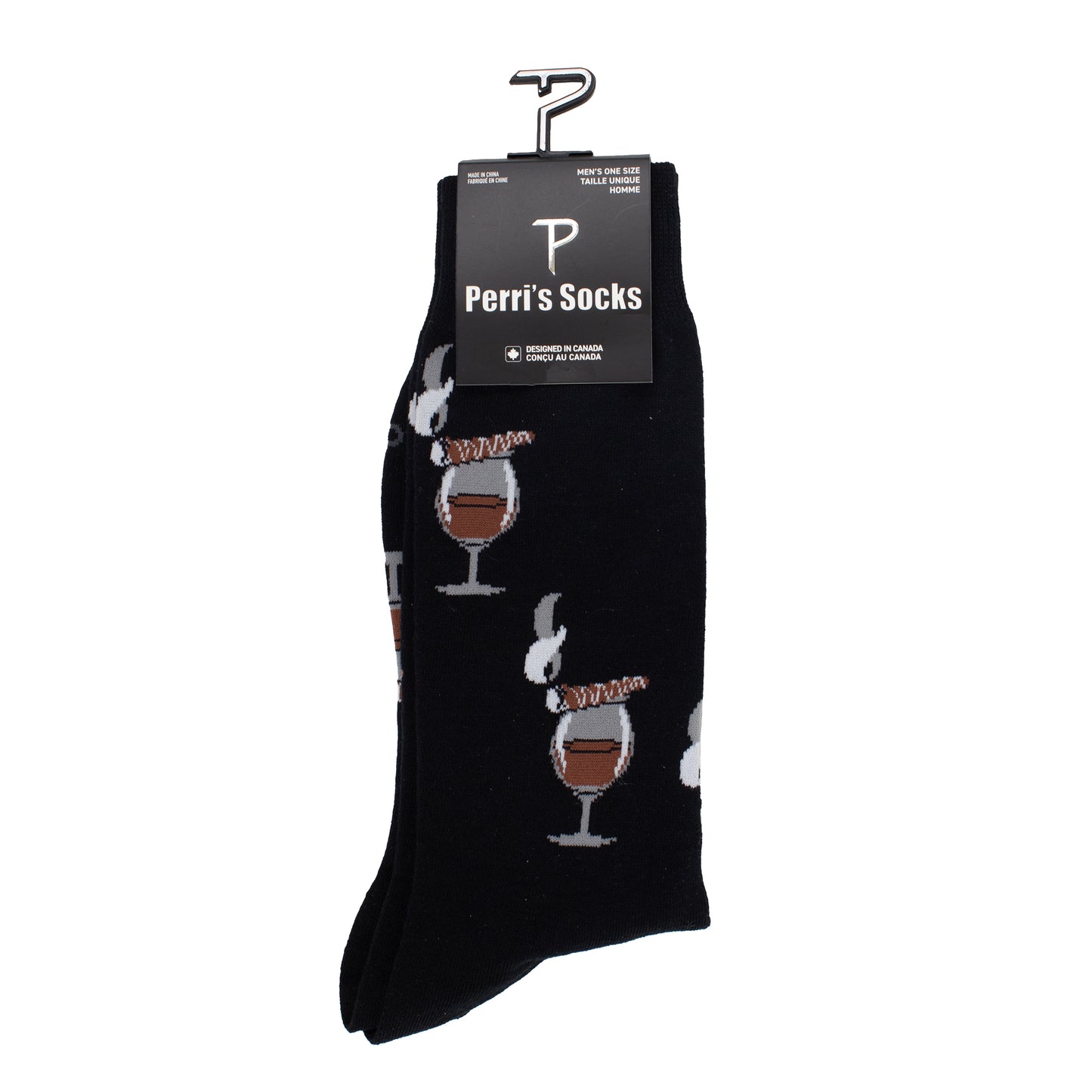 PERRI'S TM NOVELTY WHISKY & CIGAR SOCKS, 1 PAIR