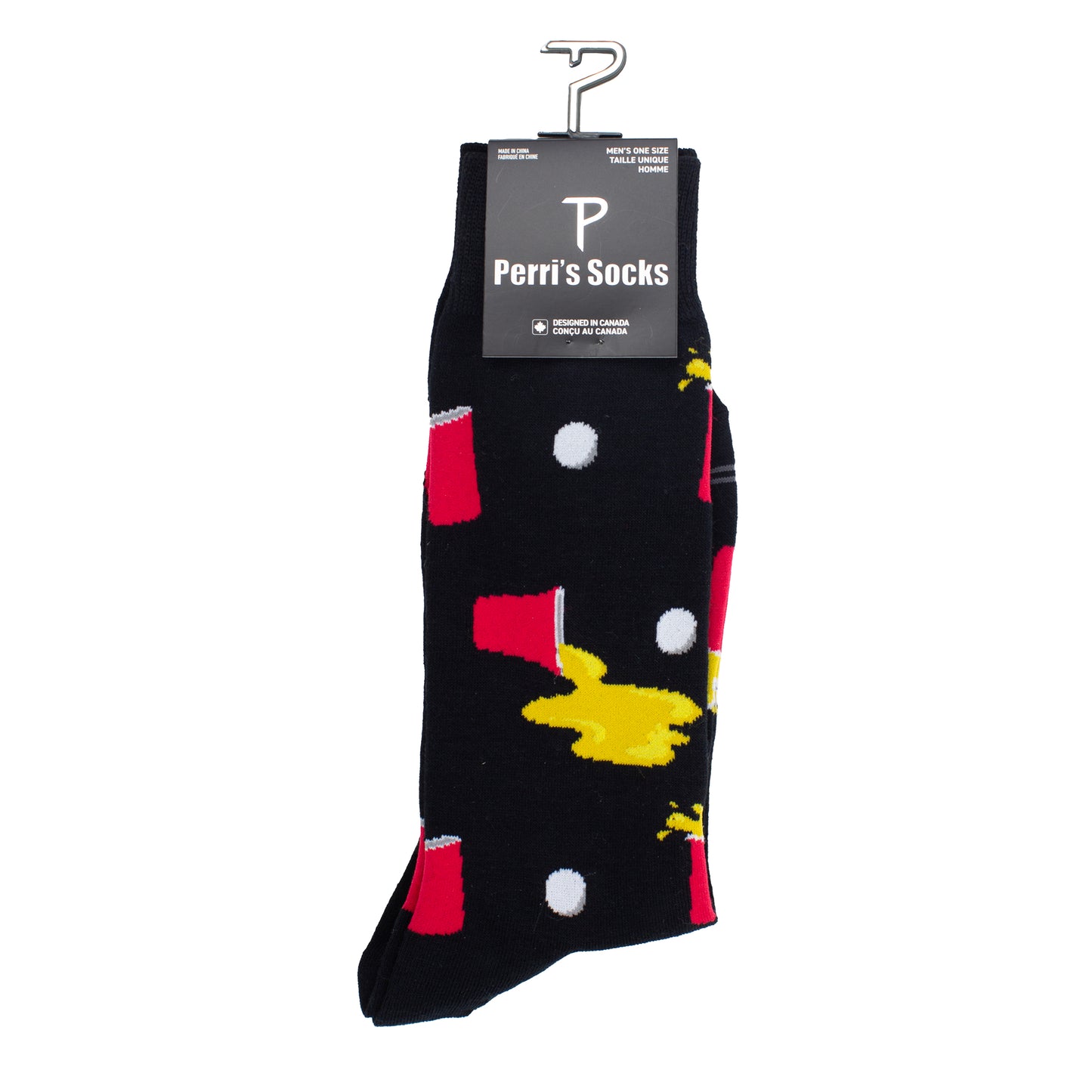 RED CUP DRINK SOCKS, 1 PAIR