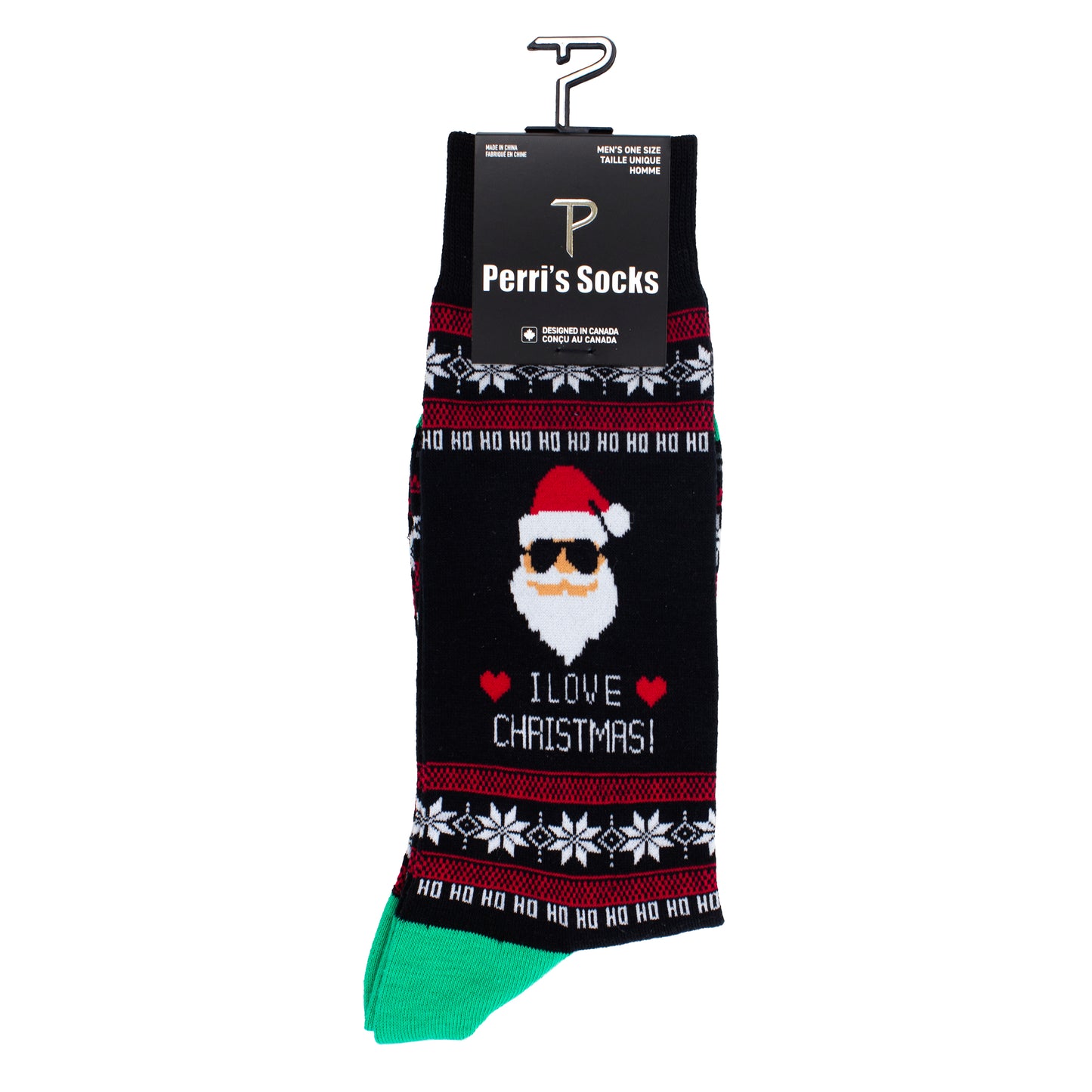 UGLY XMAS SWEATER HO HO HO SOCKS, 1 PAIR