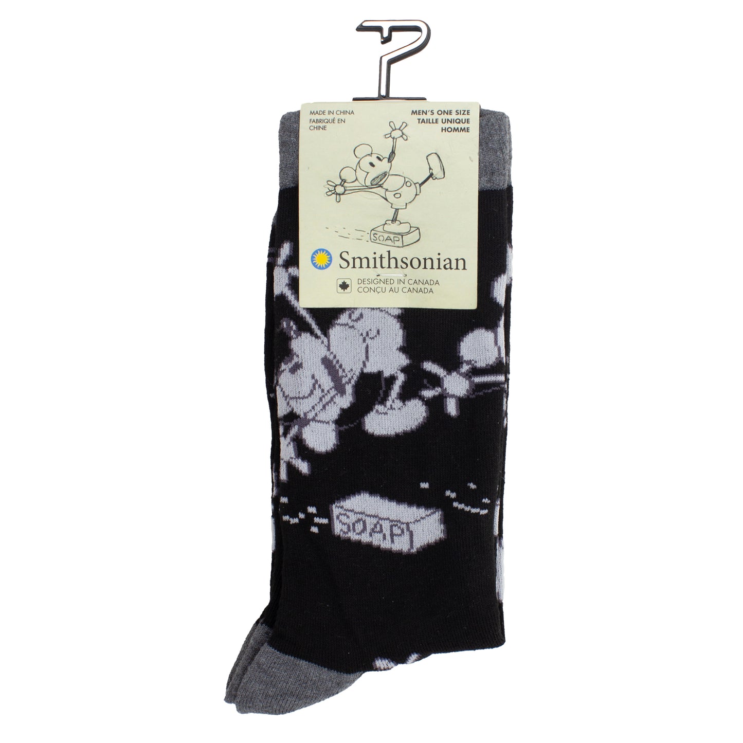 SMITHSONIAN MICKEY BLACK CREW, 1 PAIR