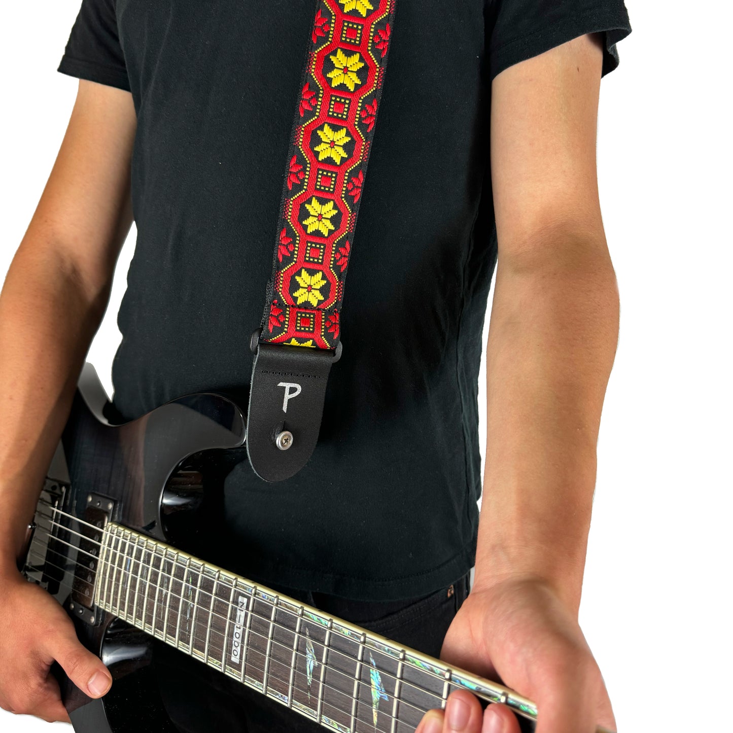 GEOMETRIC JACQUARD GUITAR STRAP