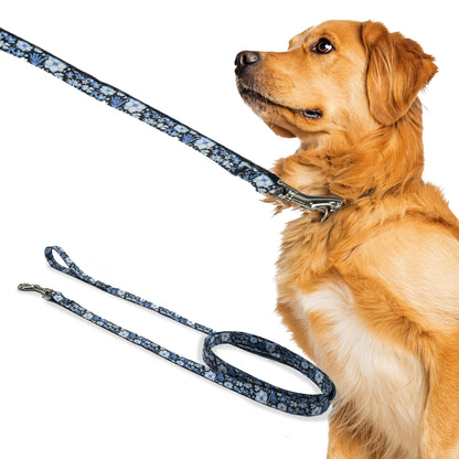 perri's pet products, dog leash, blue floral