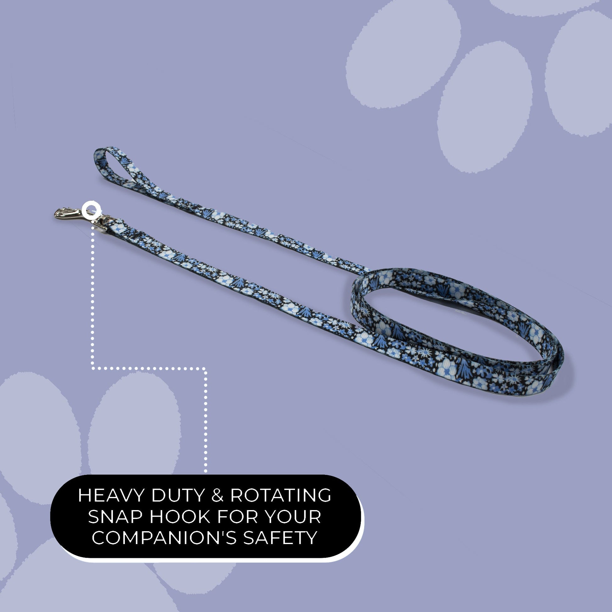 perri's pet products, dog leash, blue floral