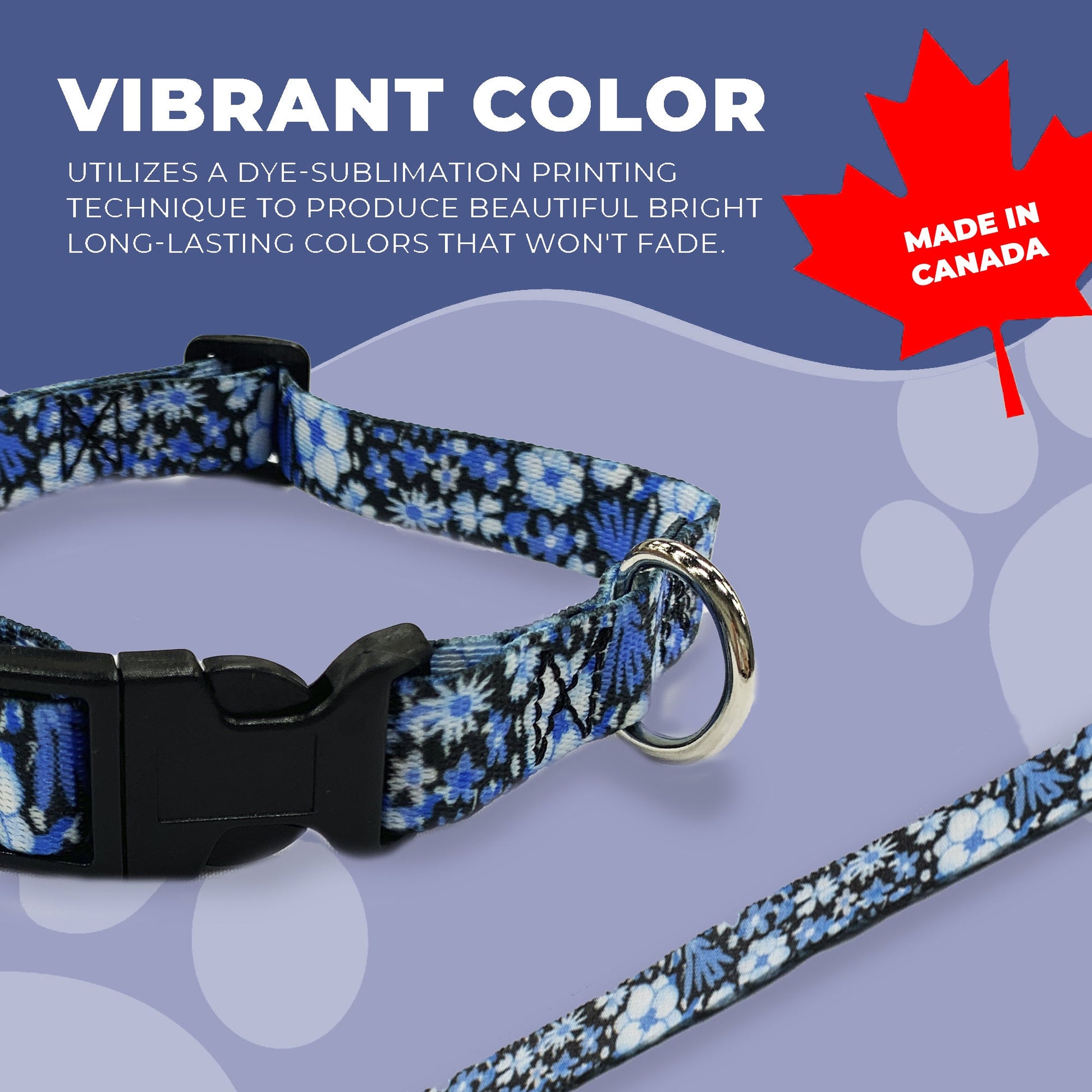 perri's pet products, dog collar, blue floral