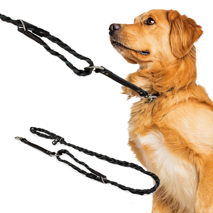 Perri's Pet Products, dog leash, braided black leather