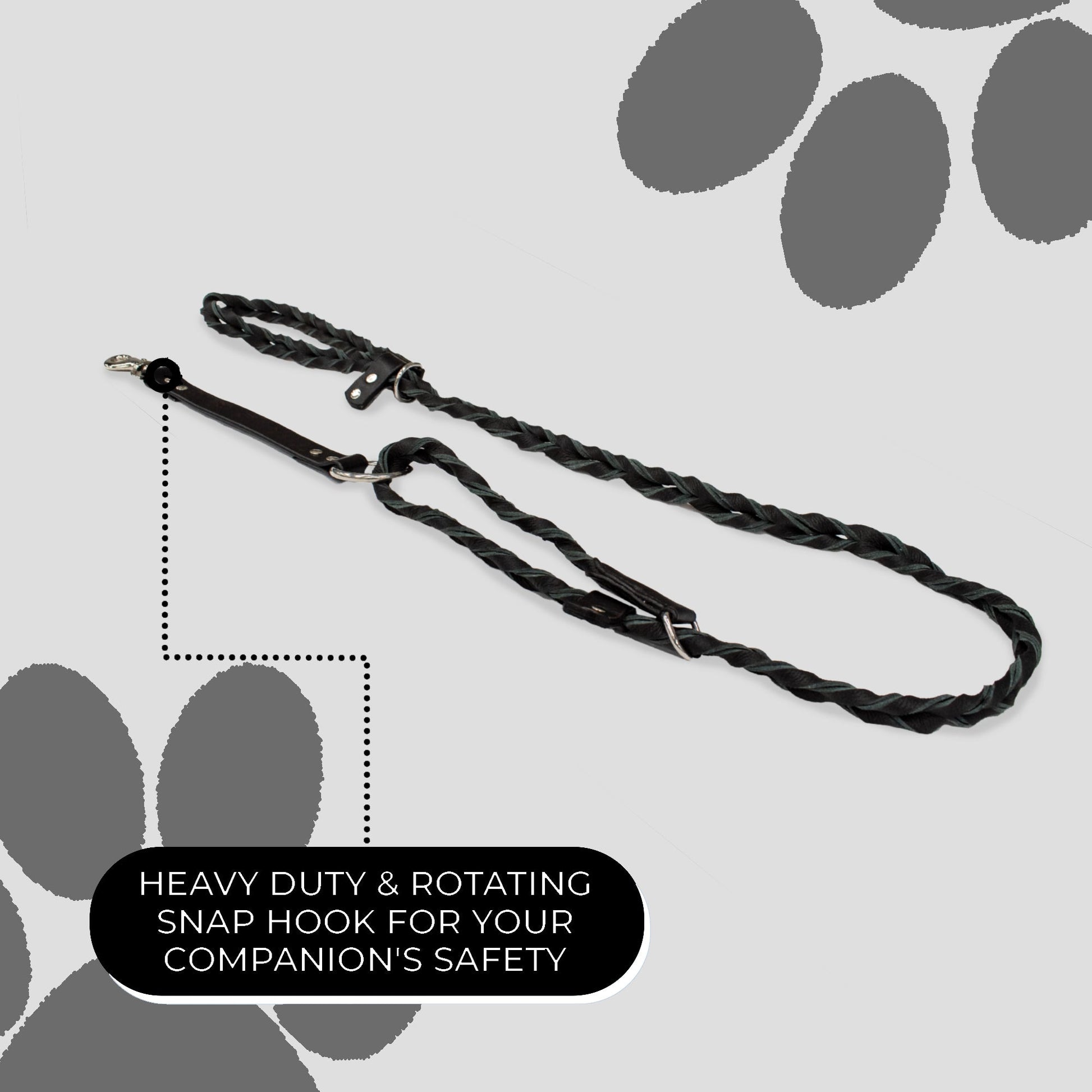 Perri's Pet Products, dog leash, braided black leather