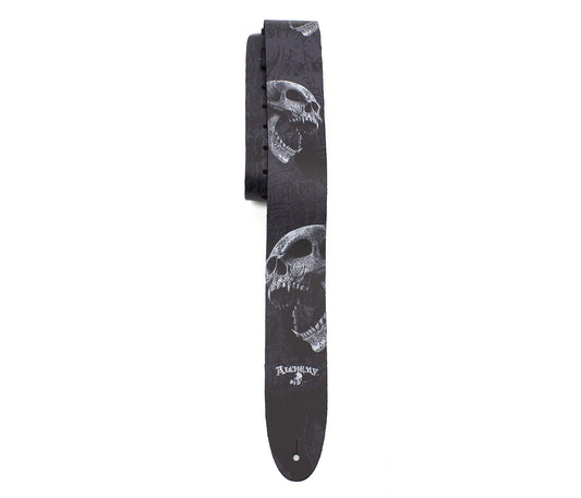 Alchemy Berserker Skull Printed Leather Guitar Strap