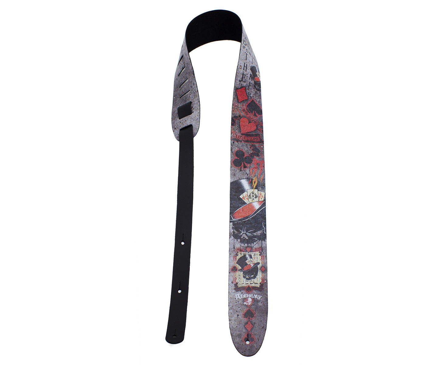 Alchemy Dead Draw Printed Leather Guitar Strap