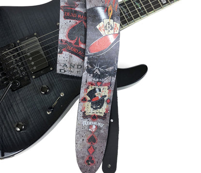 Alchemy Dead Draw Printed Leather Guitar Strap