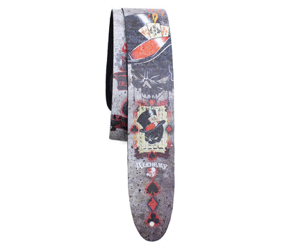 Alchemy Dead Draw Printed Leather Guitar Strap