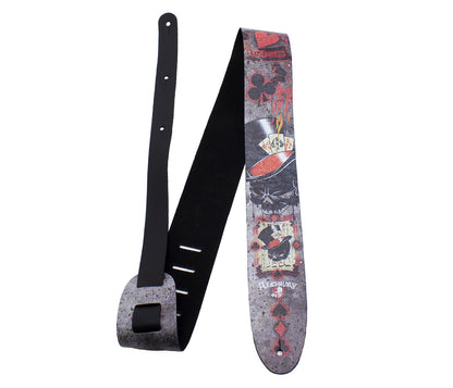 Alchemy Dead Draw Printed Leather Guitar Strap