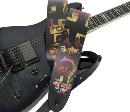 Alchemy Punk’s Not Dead Printed Leather Guitar Strap