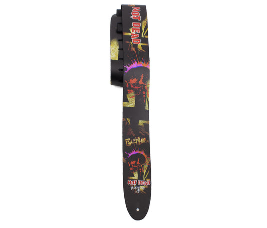 Alchemy Punk’s Not Dead Printed Leather Guitar Strap