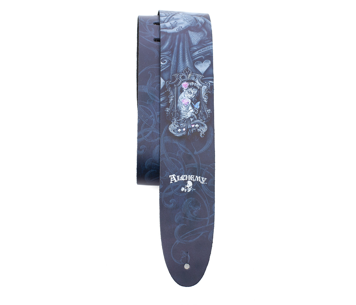 Alchemy Widow’s Weeds Printed Leather Guitar Strap