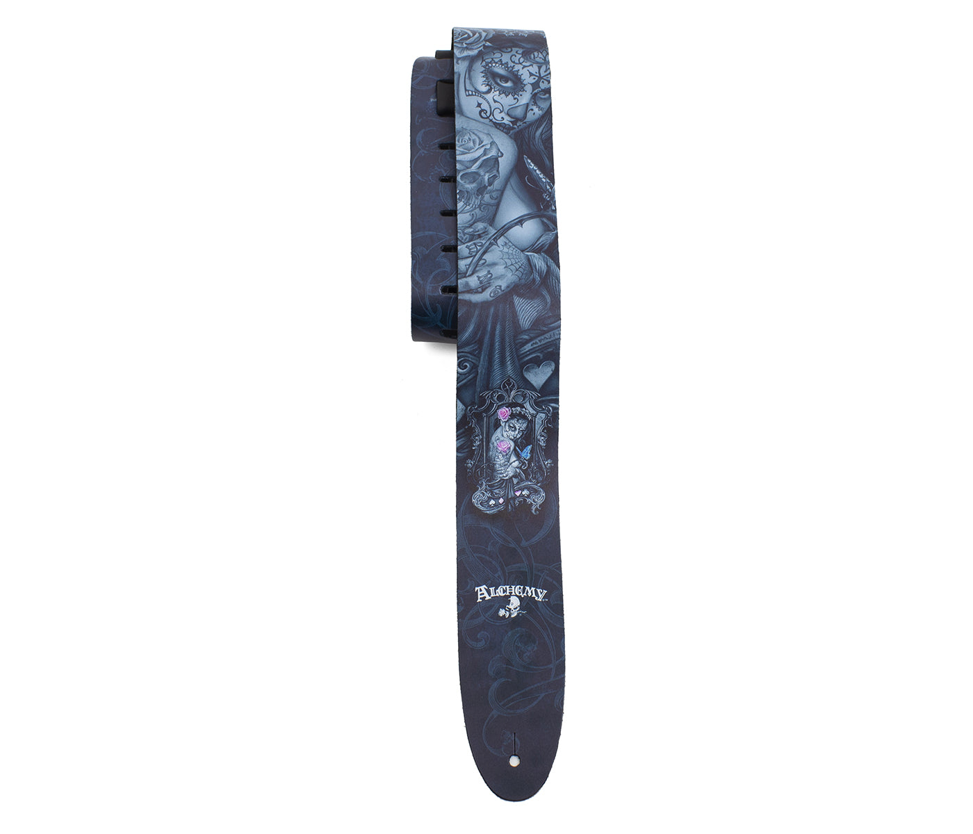 Alchemy Widow’s Weeds Printed Leather Guitar Strap