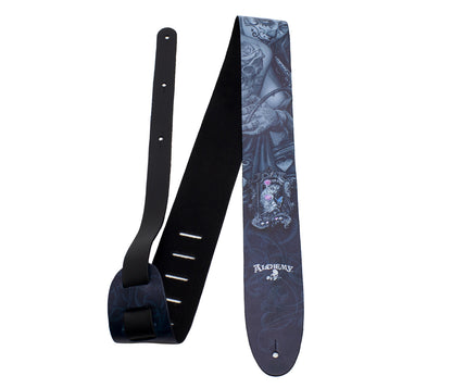 Alchemy Widow’s Weeds Printed Leather Guitar Strap