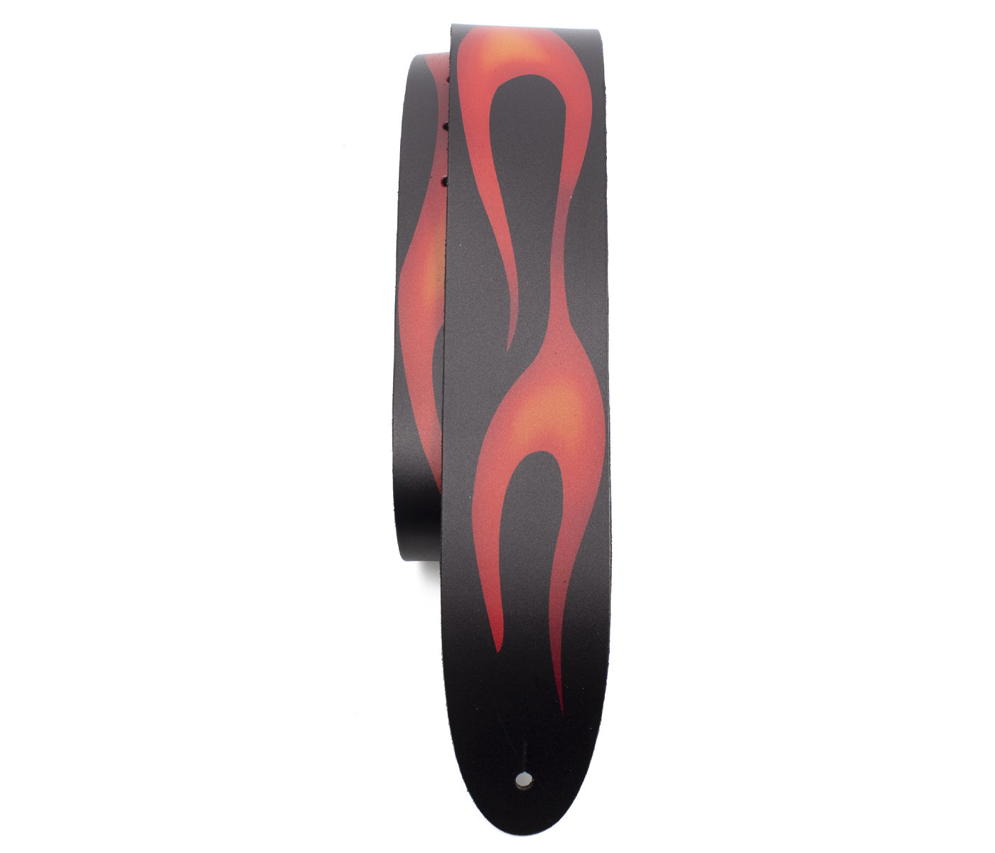 Graphic Flames Printed Leather Guitar Strap