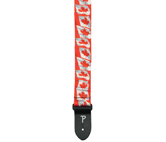 2 Canadian Flag Design on Polyester Guitar Strap