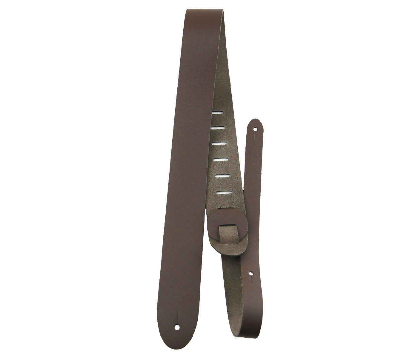 2 Brown Basic Leather Guitar Strap