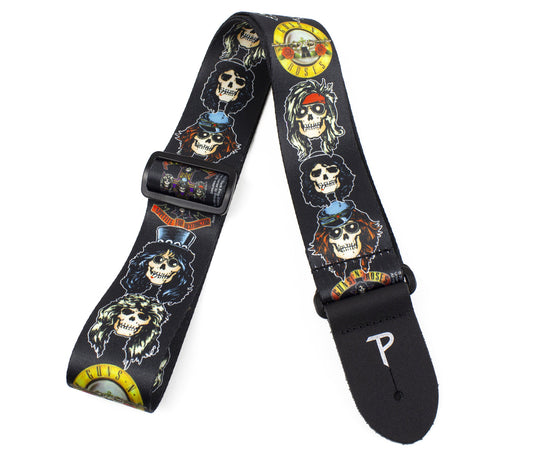 Official Guns N’ Roses Cartoon Faces Polyester Guitar Strap.