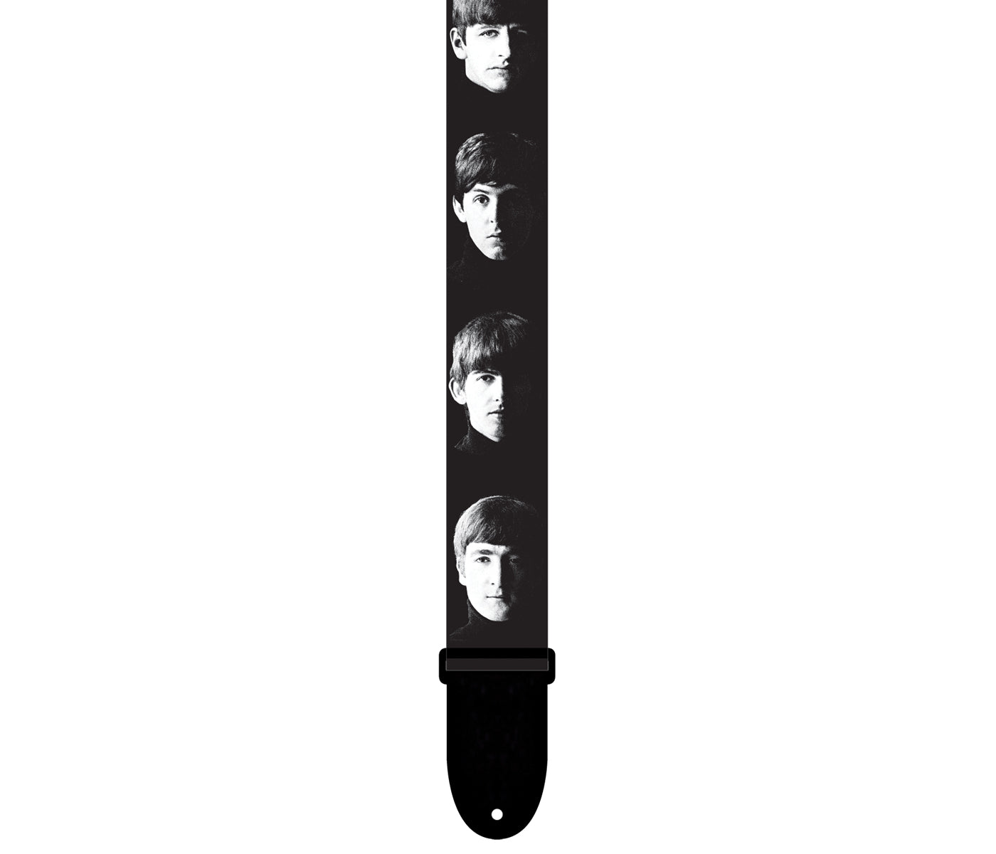 The Beatles Official Licensing Black/White Portraits Polyester Guitar Strap.