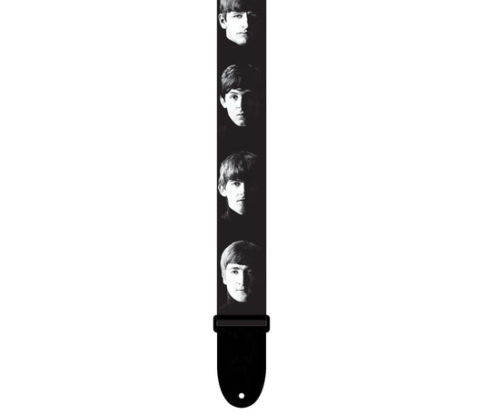 The Beatles Official Licensing Black/White Portraits Polyester Guitar Strap.