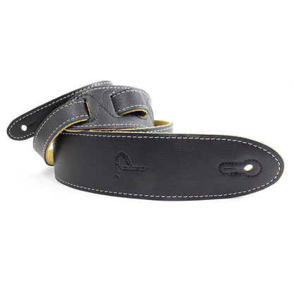 Italian Leathers Black Guitar Strap