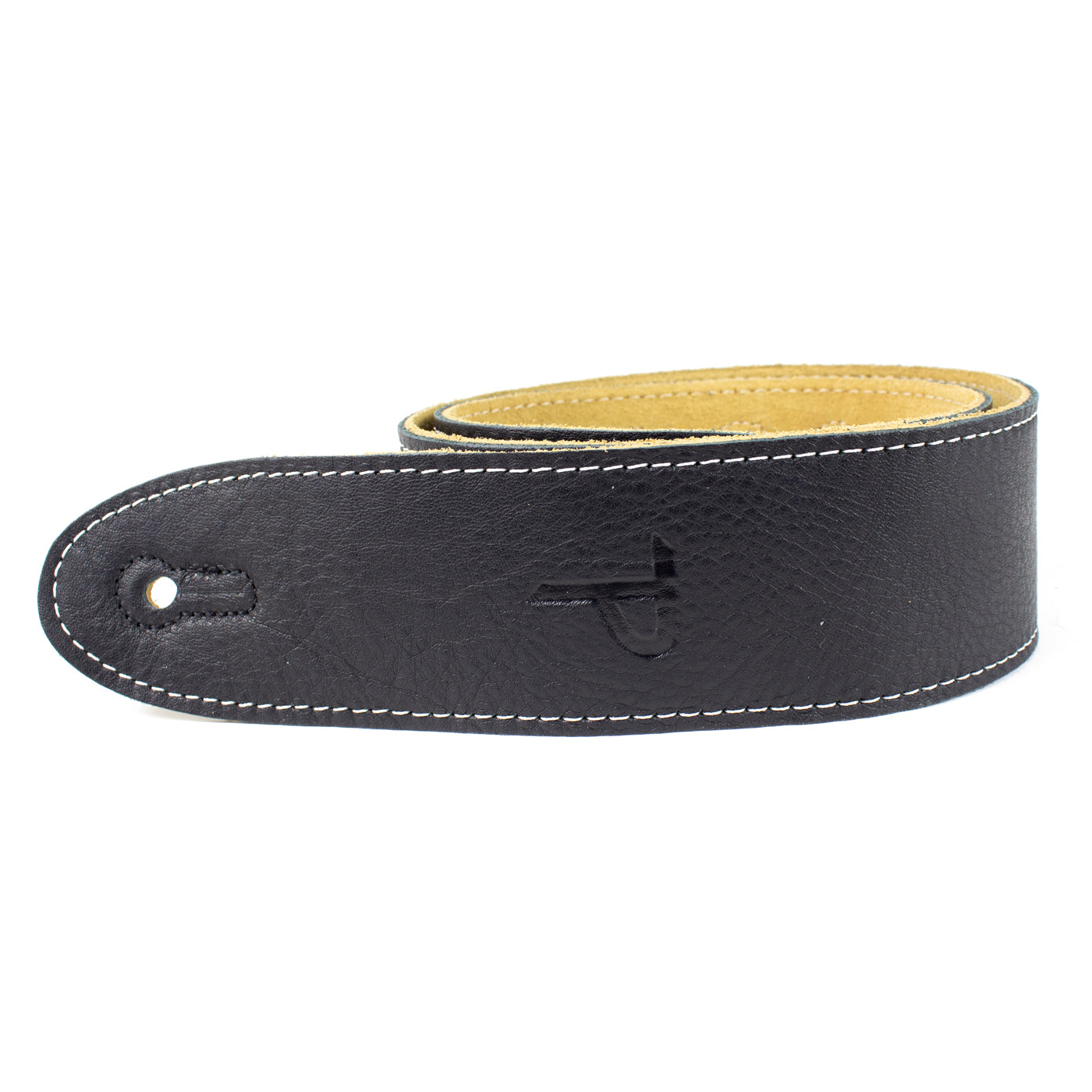 Italian Leathers Black Guitar Strap